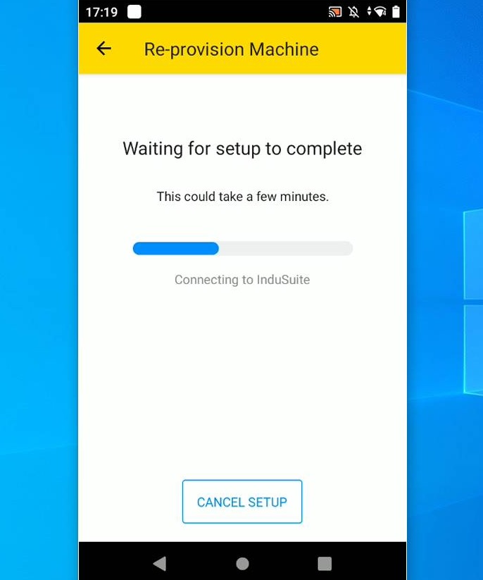 Wait for the re-provisioning process to complete