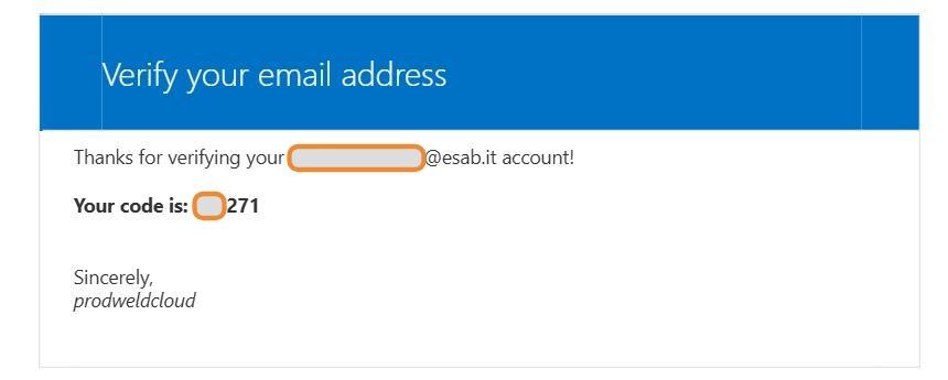 You will receive an email with a verification code
