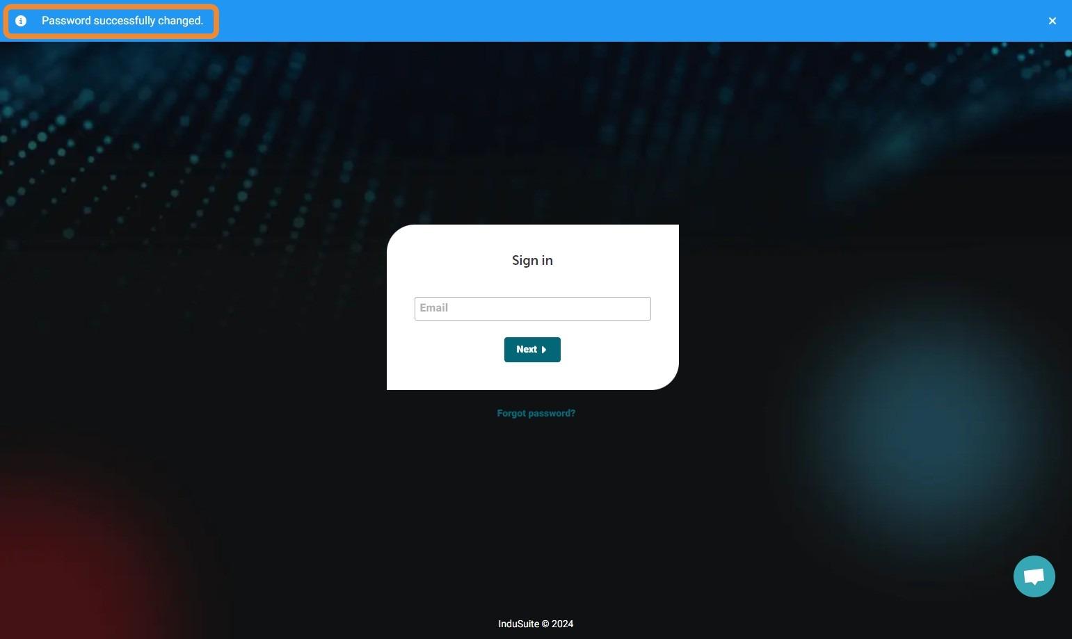 You will be notified of password change