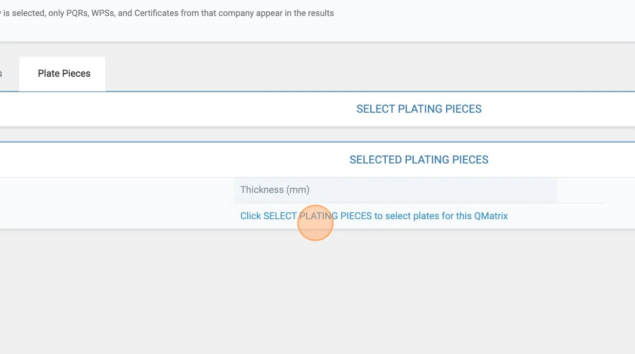 Use the same procedure to select the Plates for your Project.