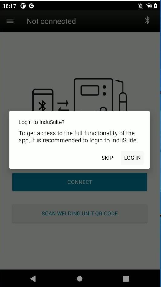 In this guide we will log in with an InduSuite account to have an overview of al