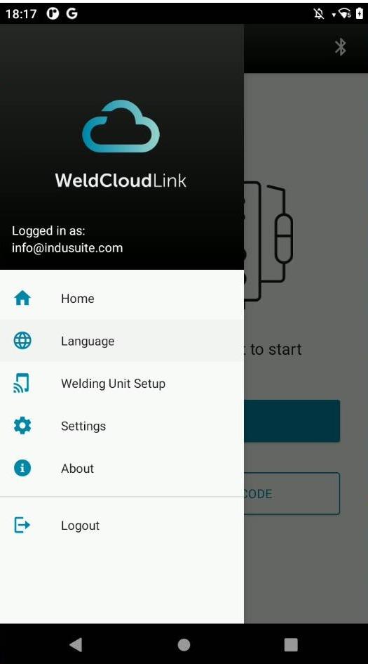 Clicking on Language will let you change the app language
