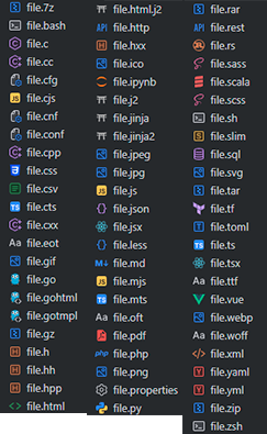 File extensions icons