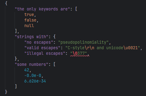 JSON syntax