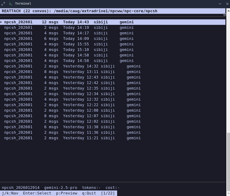 Reattach session browser