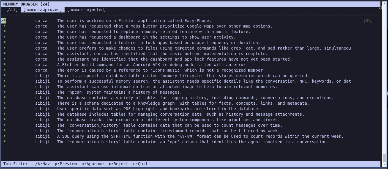 Memory Browser TUI