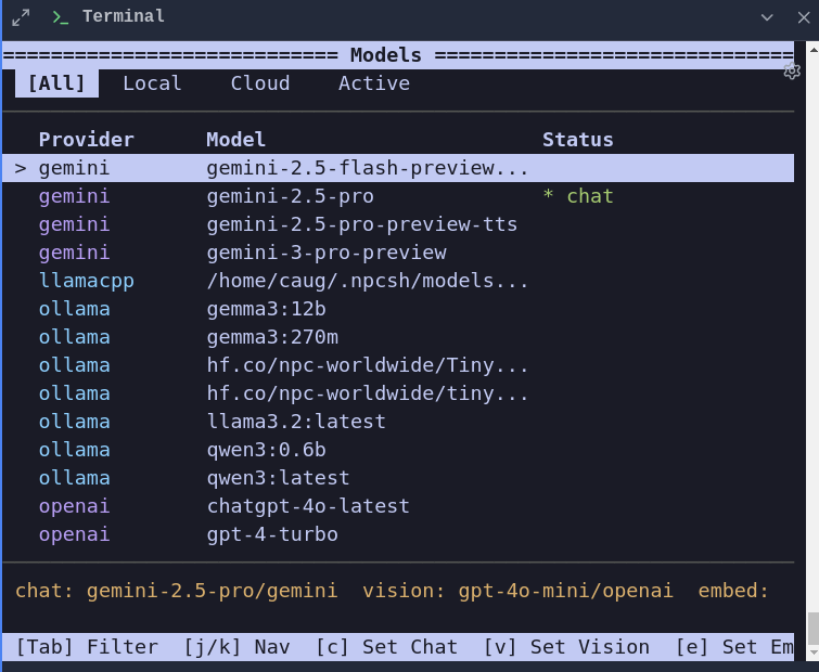 Models browser