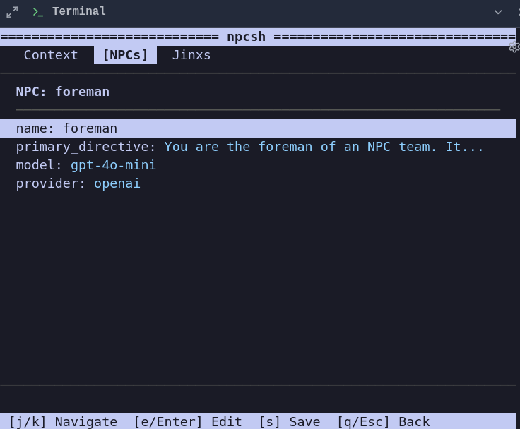 NPC team browser