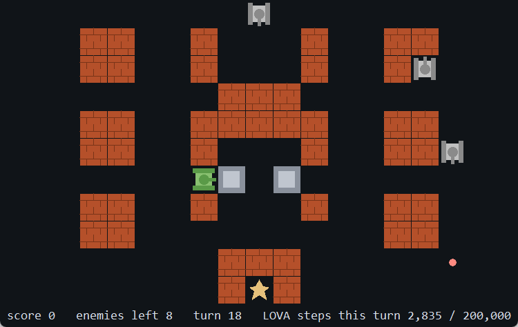 tank battle: the window is Python, every rule is LOVA