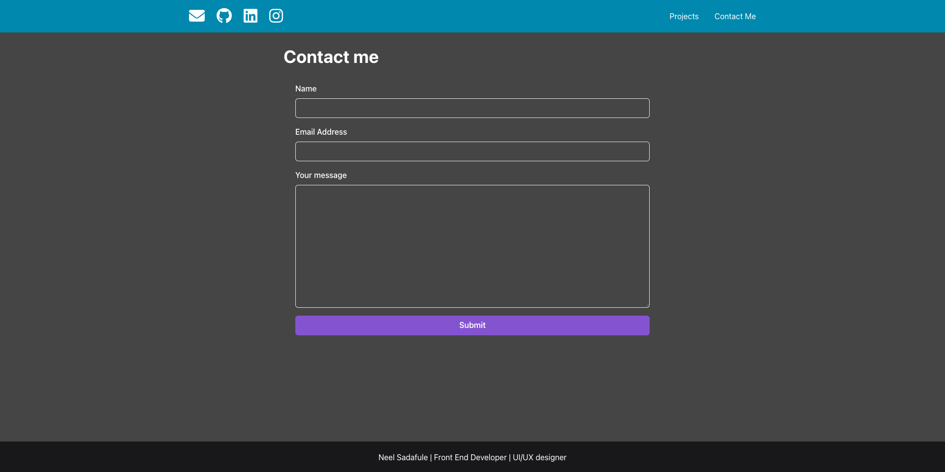 Screenshot of Contact Me Section