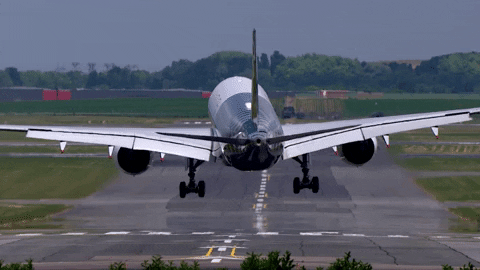Gif of plane landing on a runway