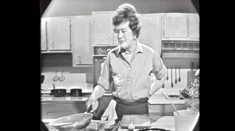 Gif of Julia child cooking