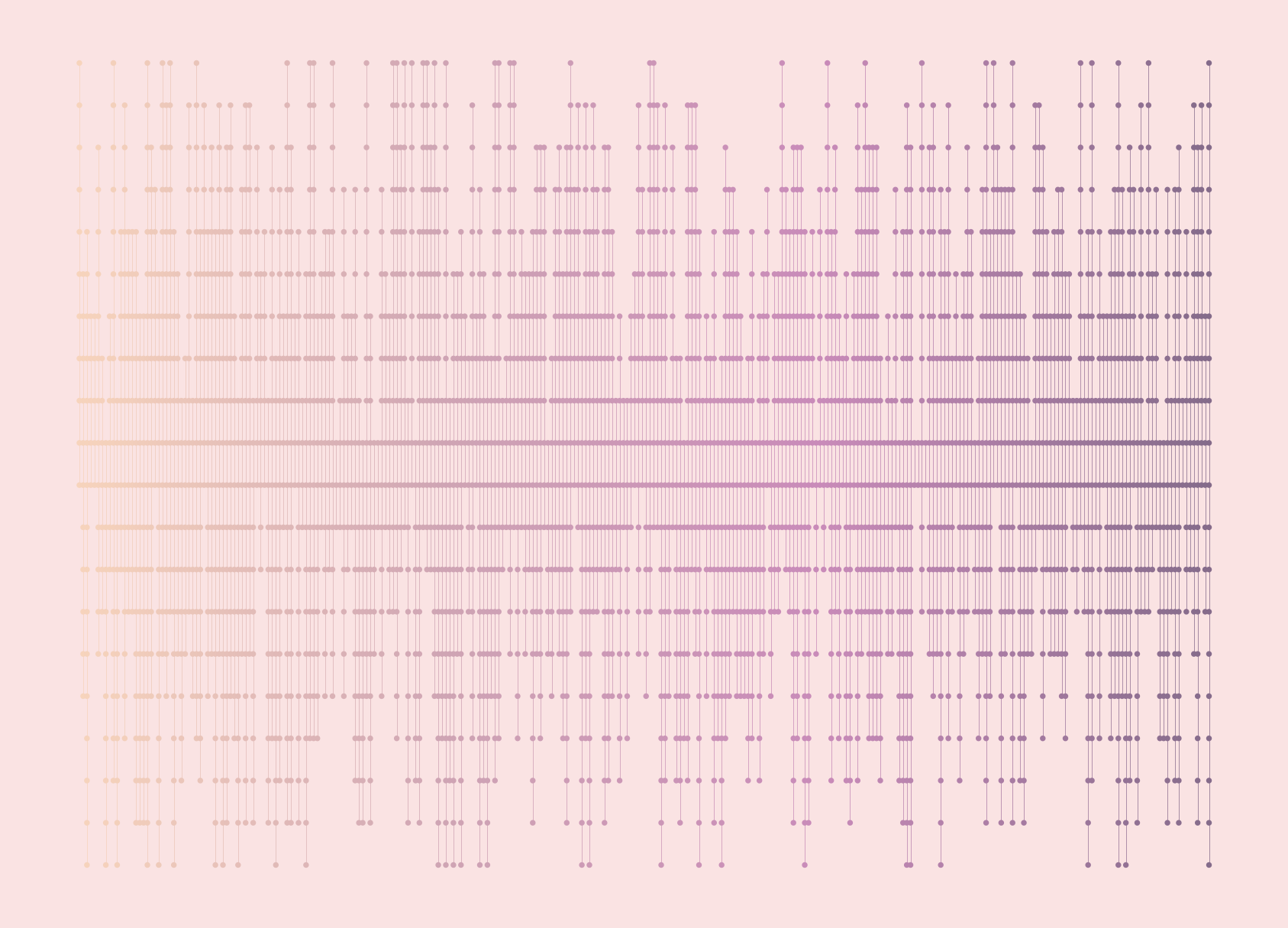 Light cream generative art with peach and pink lines and points