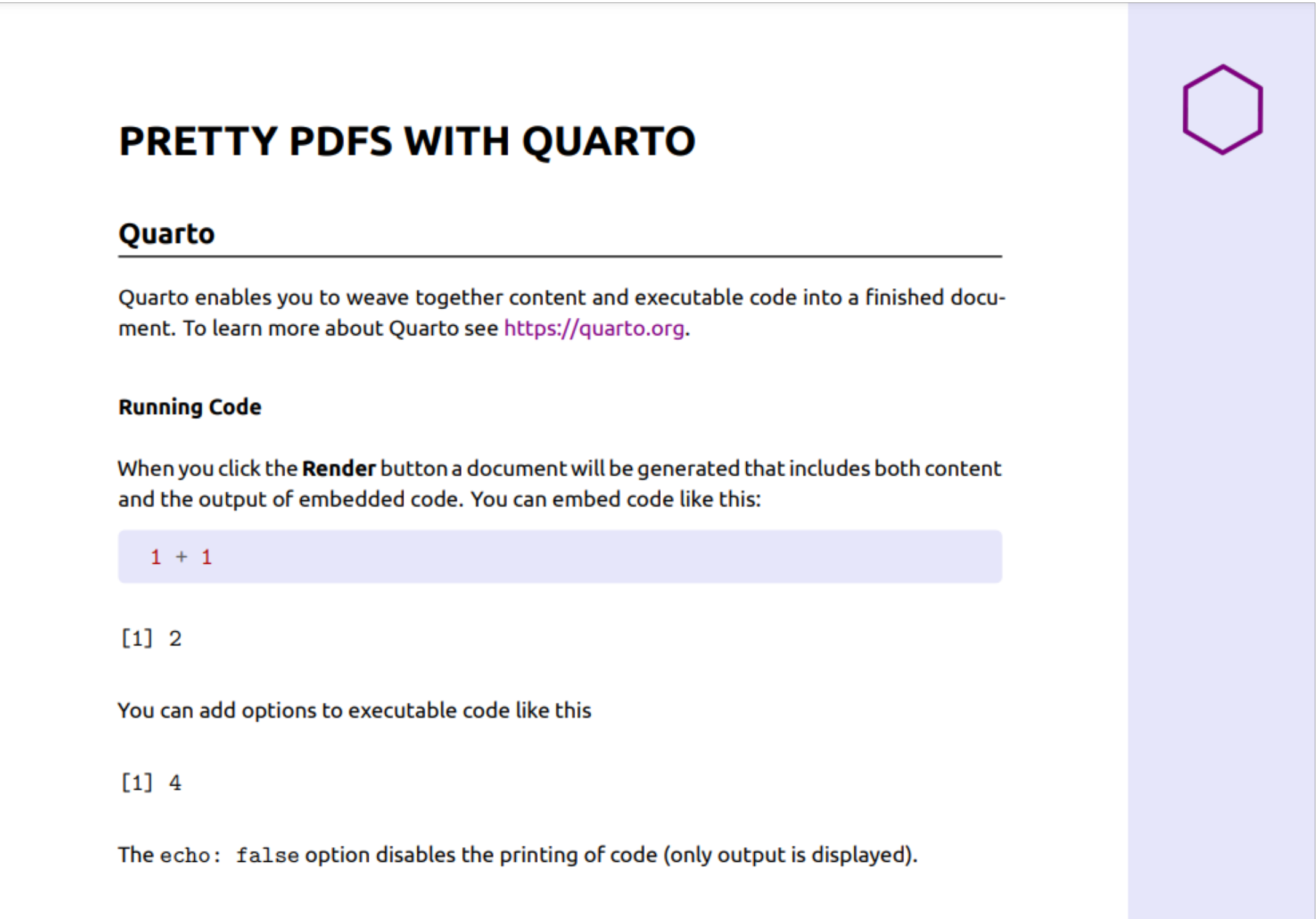 Screenshot of PDF with purple styling