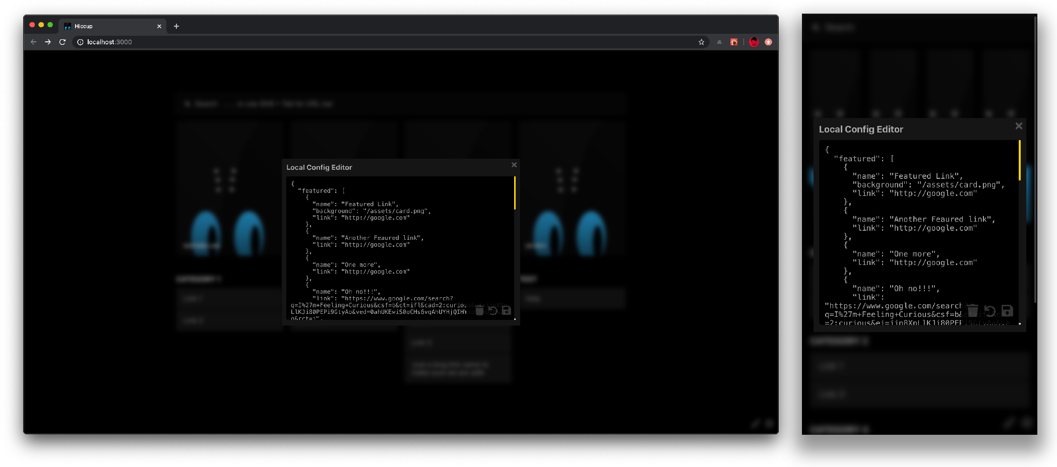 Locally manage config using JSON