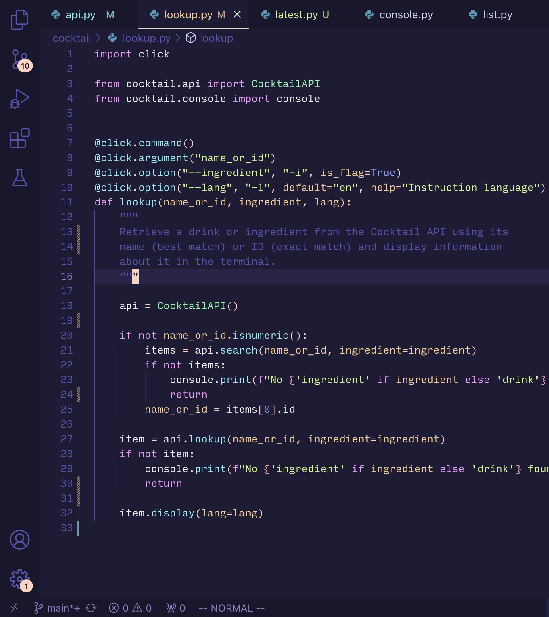 Screenshot of Poolside in VS Code