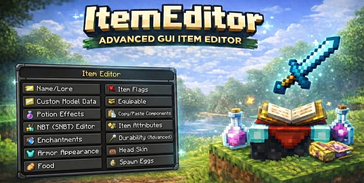 ItemEditor — Advanced GUI Item Editor | SpigotMC - High Performance ...