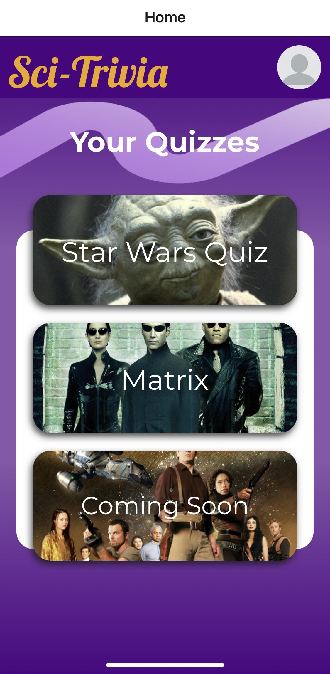 Quiz Home Page