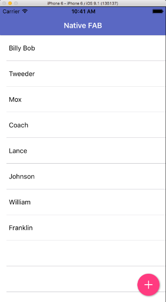 FAB iOS Screenshot