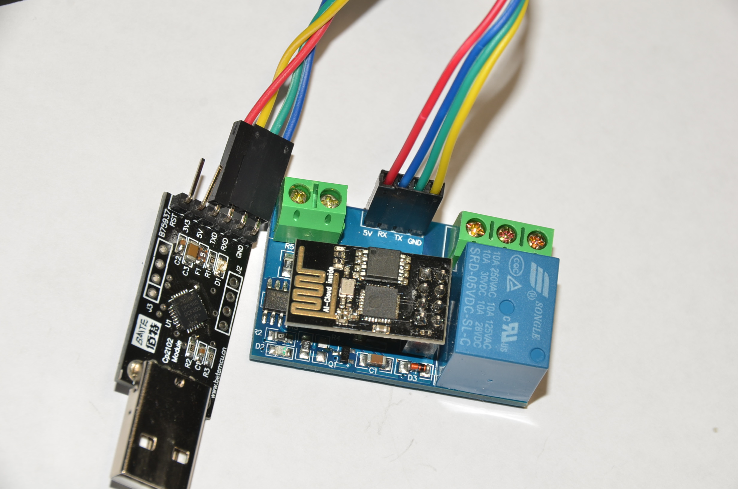 LCTECH ESP-01 based Module with STC15F100W MCU connected to USB-UART