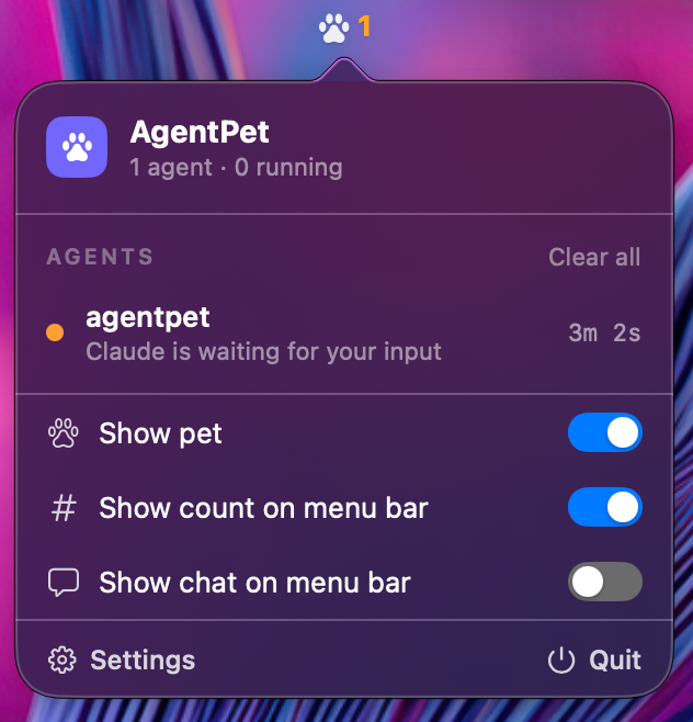 Menu bar monitor