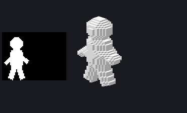 3D hologram: an inflated silhouette