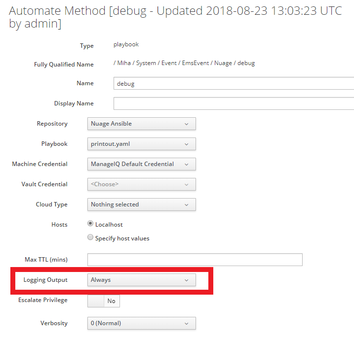 Set Logging Output