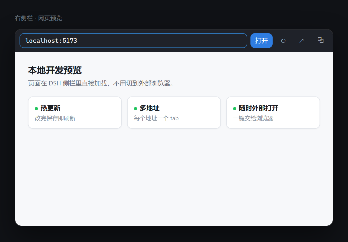 右侧栏网页预览