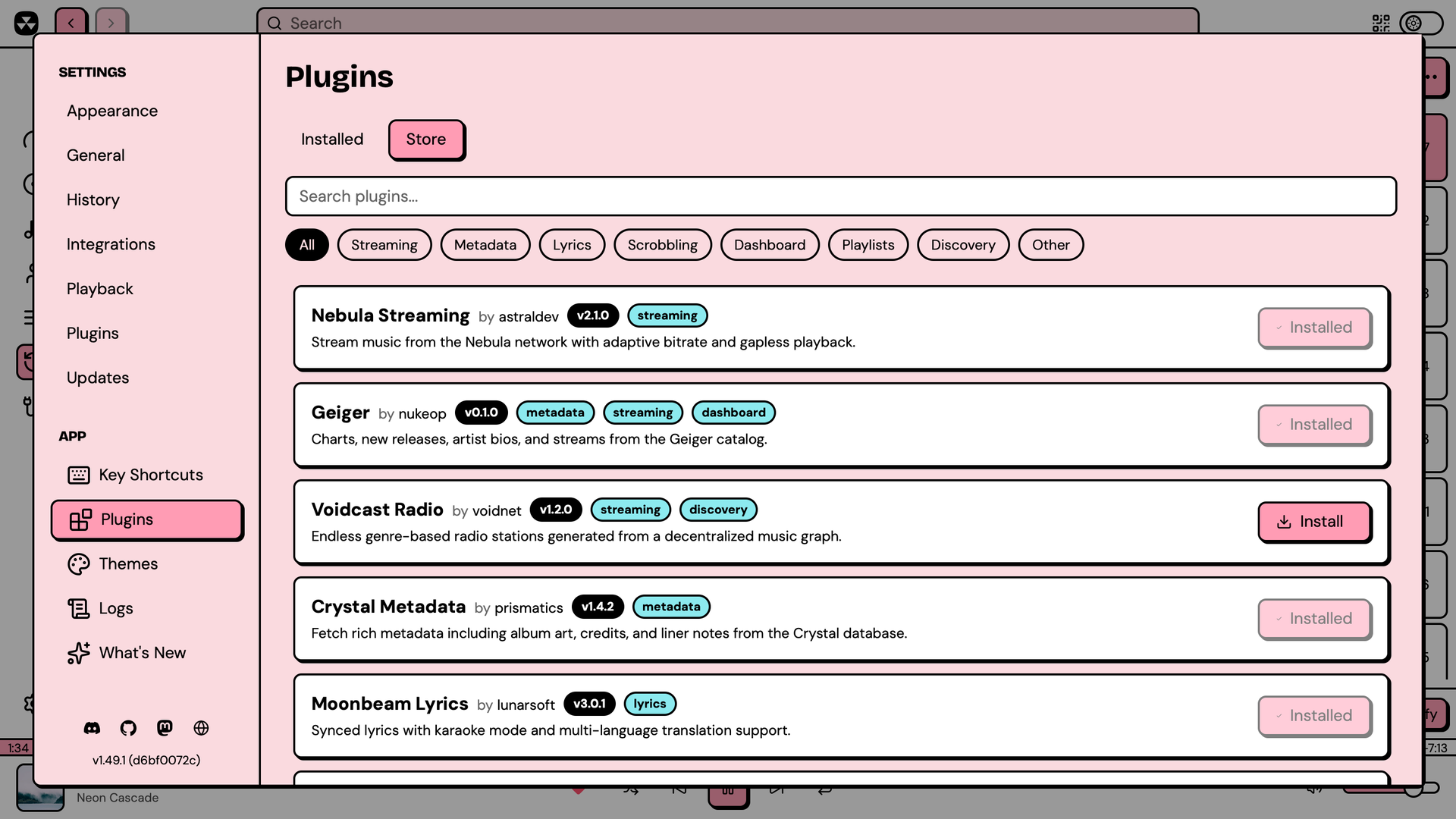 Plugin store