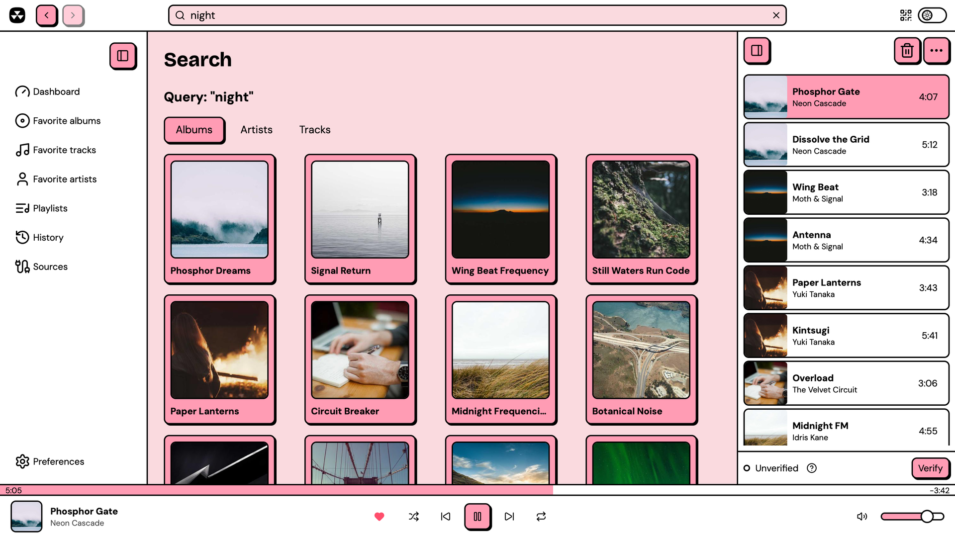 Search albums
