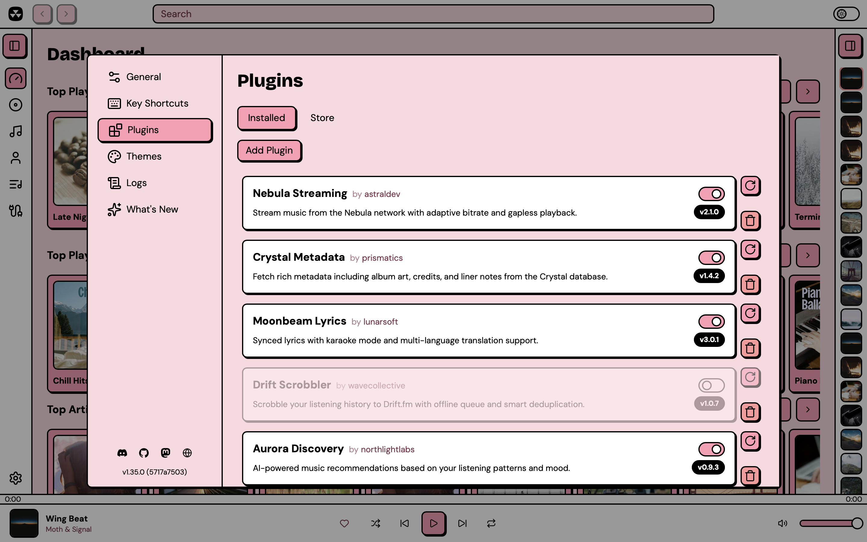 Installed plugins