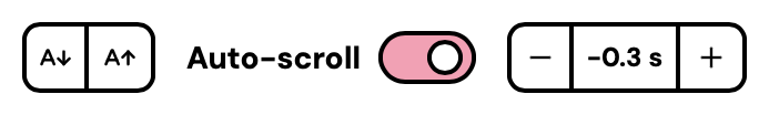 Lyrics controls toolbar