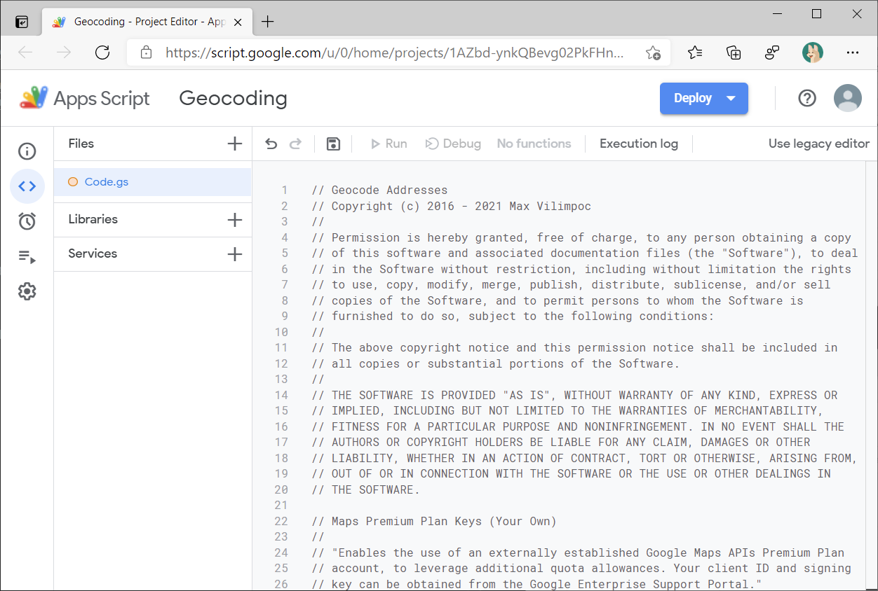 use geocoding script code
