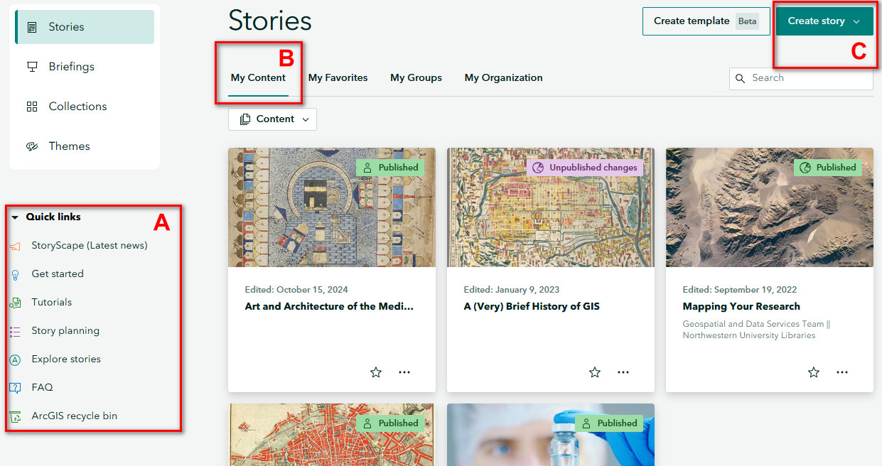 StoryMap Content