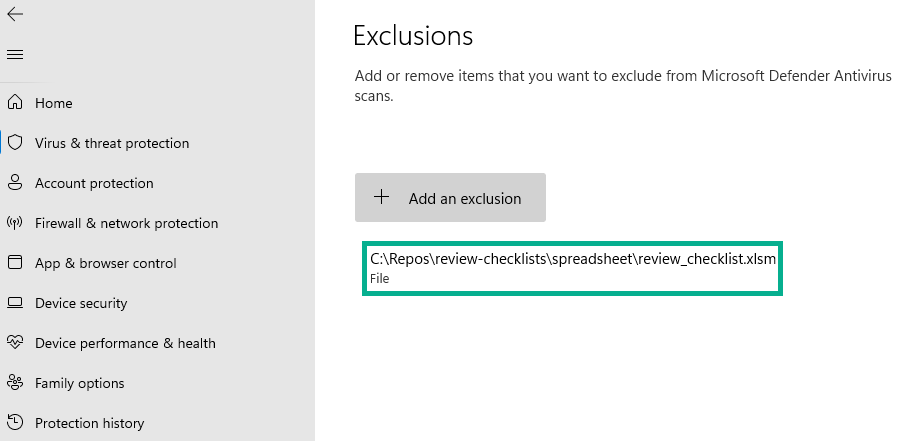 how to add an exception to windows security 4