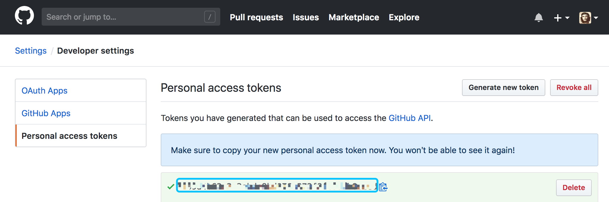 Github Personal Access Token