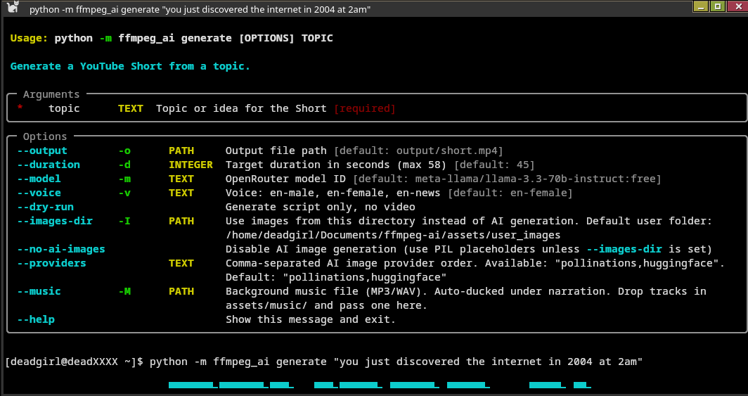 output screenshot