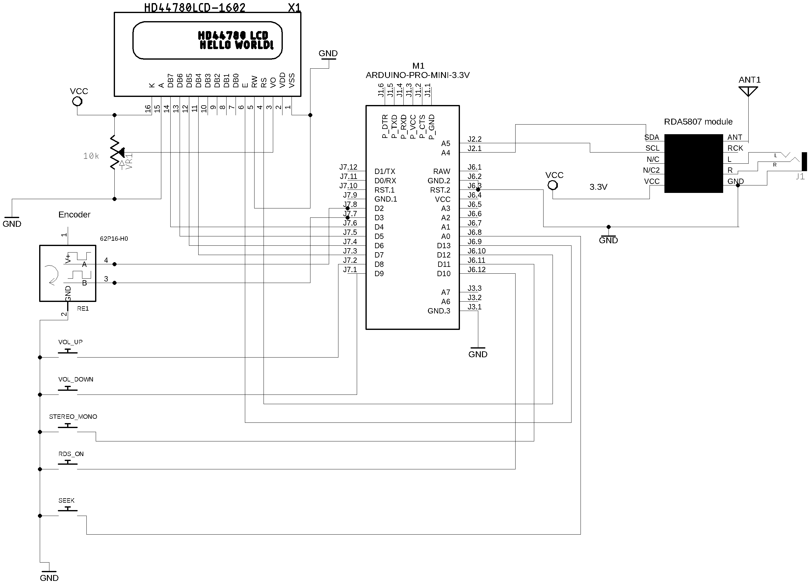 Basic LCD16X02 Schematic