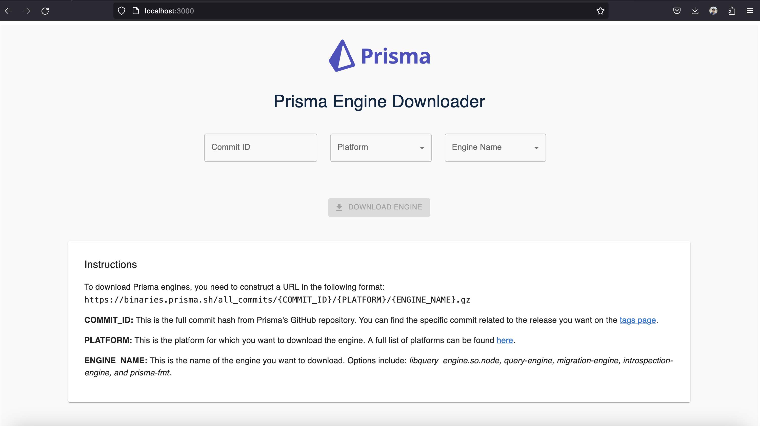 Prisma Engine Downloader Screenshot