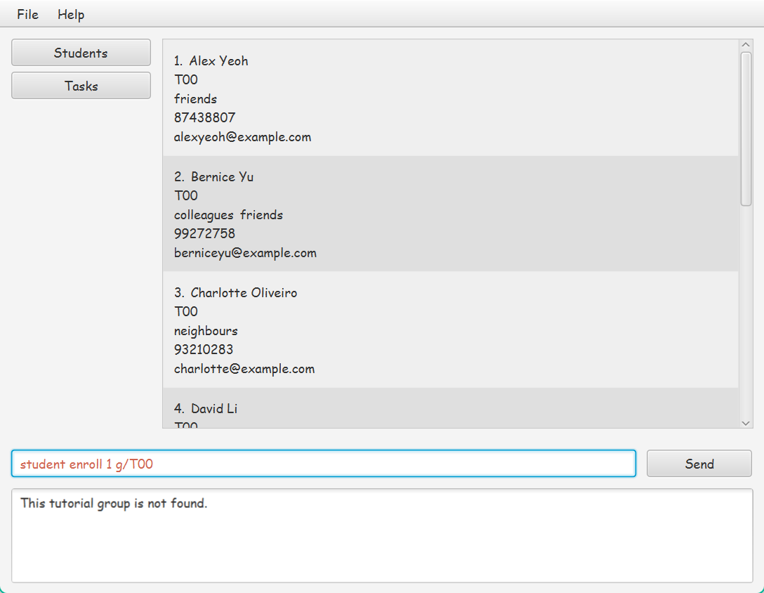 Error message does not match when trying to enroll a student to a ...