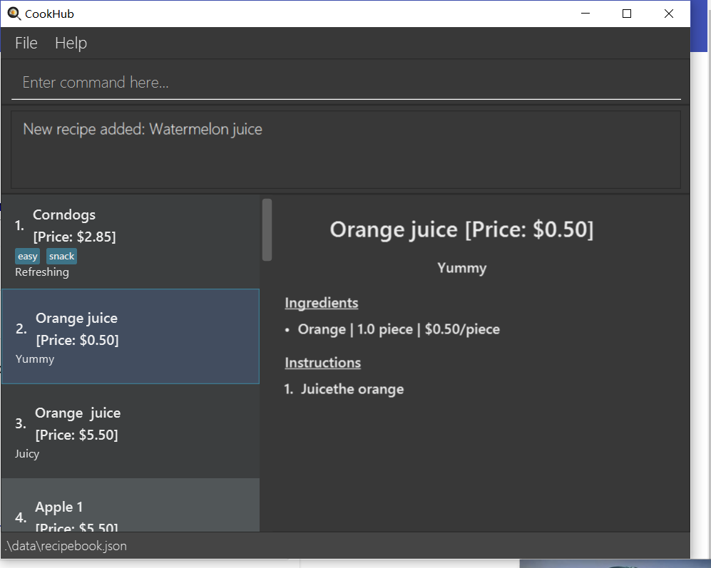 Does not mention the clicking on each item can check the particulars of ...