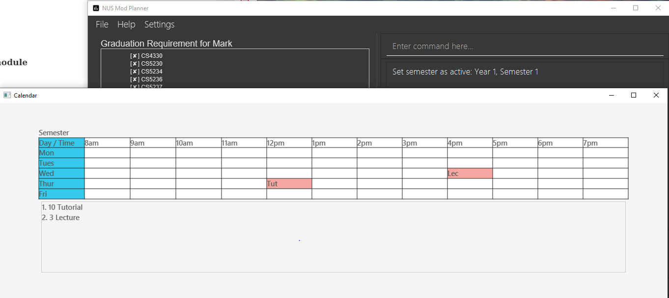 Incorrect calendar Issue 2018 nus cs2103 AY1920S2 pe dev