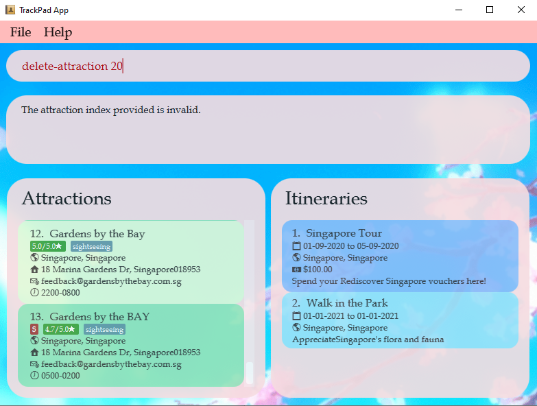 Unclear error message for edit-attraction when out of bounds · Issue ...