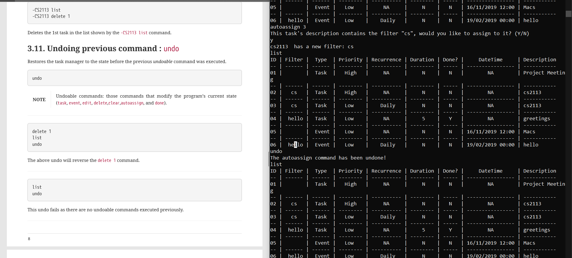 Undo doesn't remove the autoassigned filter · Issue #1402 · nusCS2113 ...