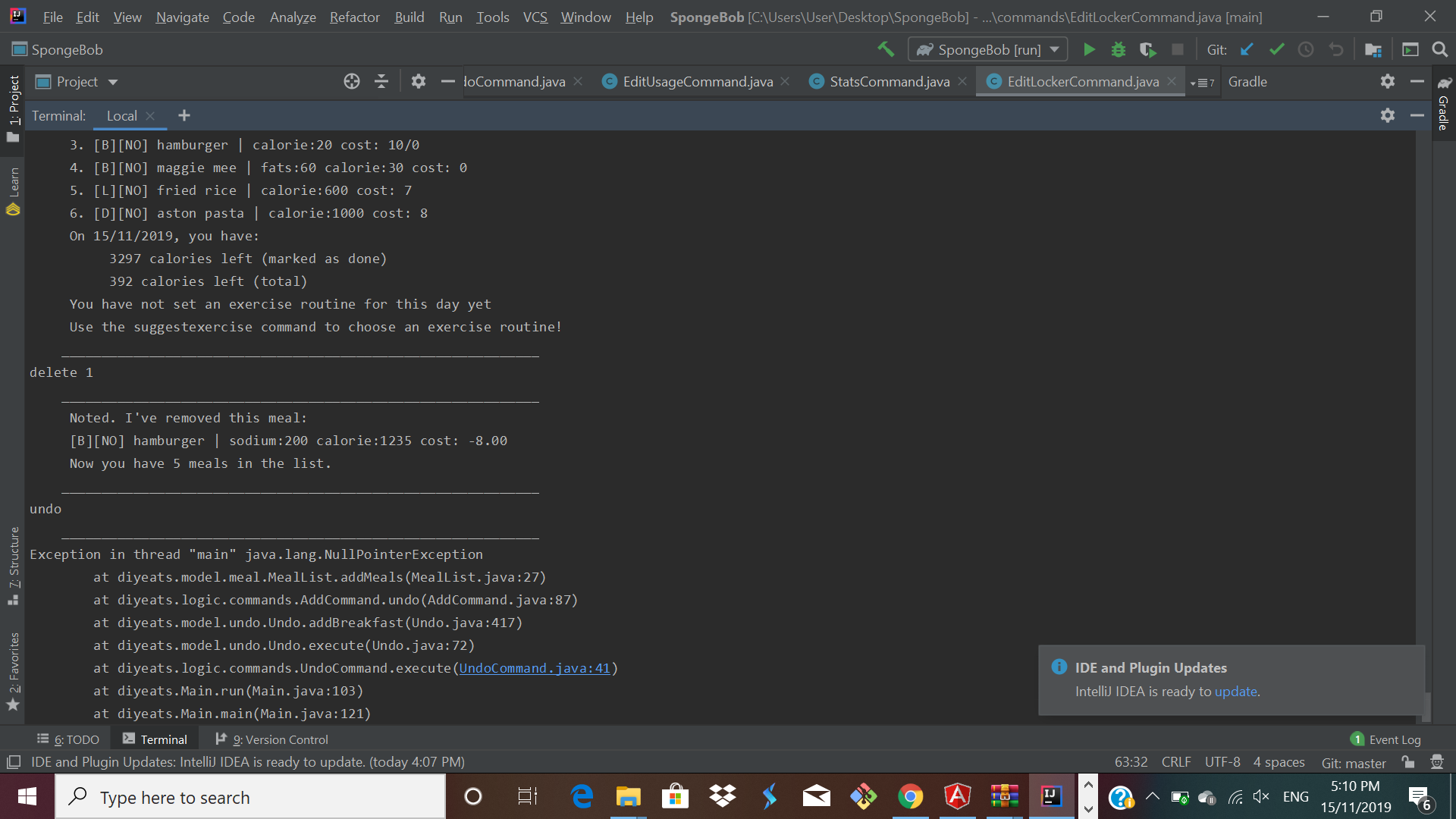 Undo command gives null pointer exception · Issue #391 · nusCS2113 ...