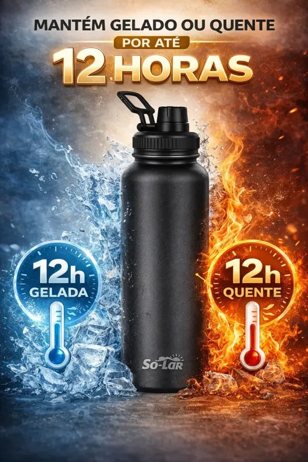 Garrafa Térmica com Filtro de Gelo ideal para beber água no Jejum Intermitente