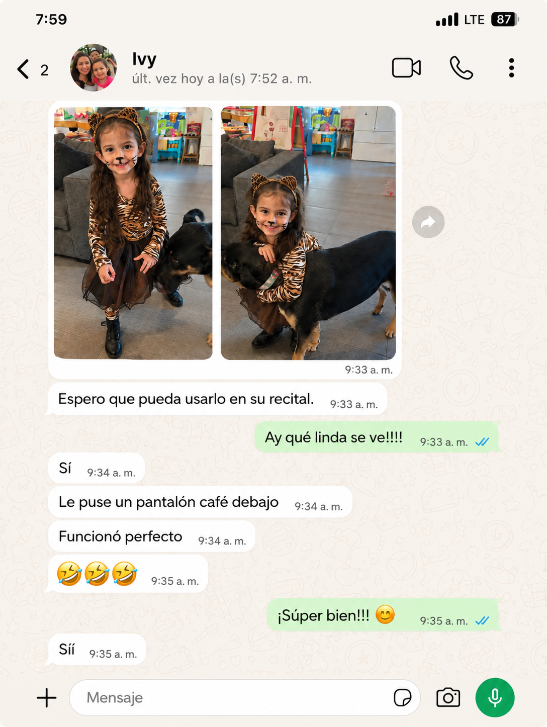 Opinion de cliente en WhatsApp