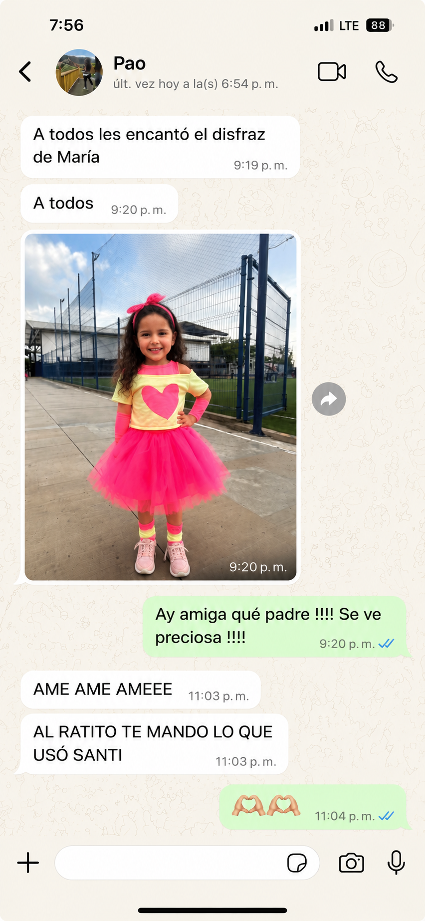 Opinion de cliente en WhatsApp