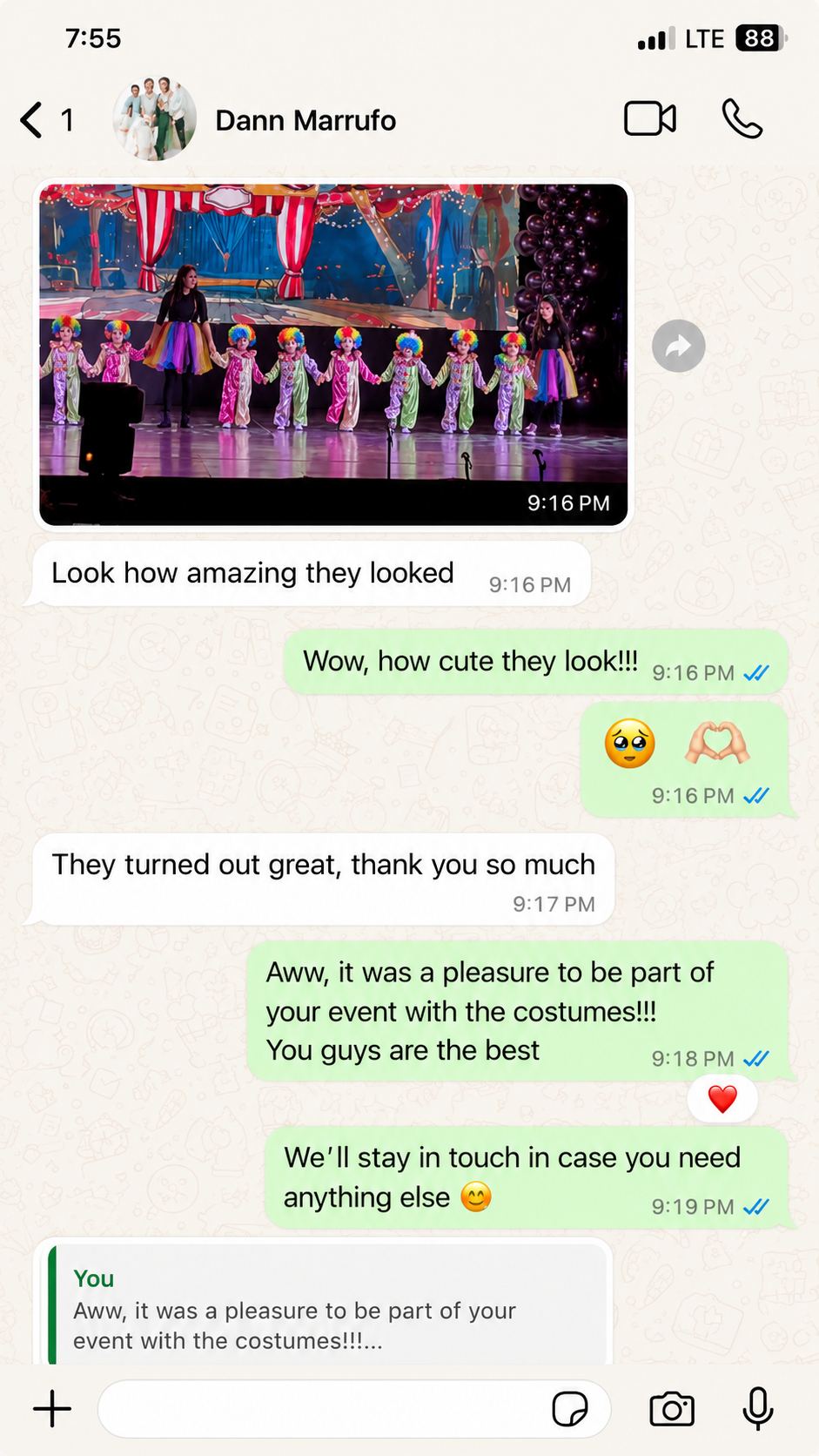 Customer Facebook review in English