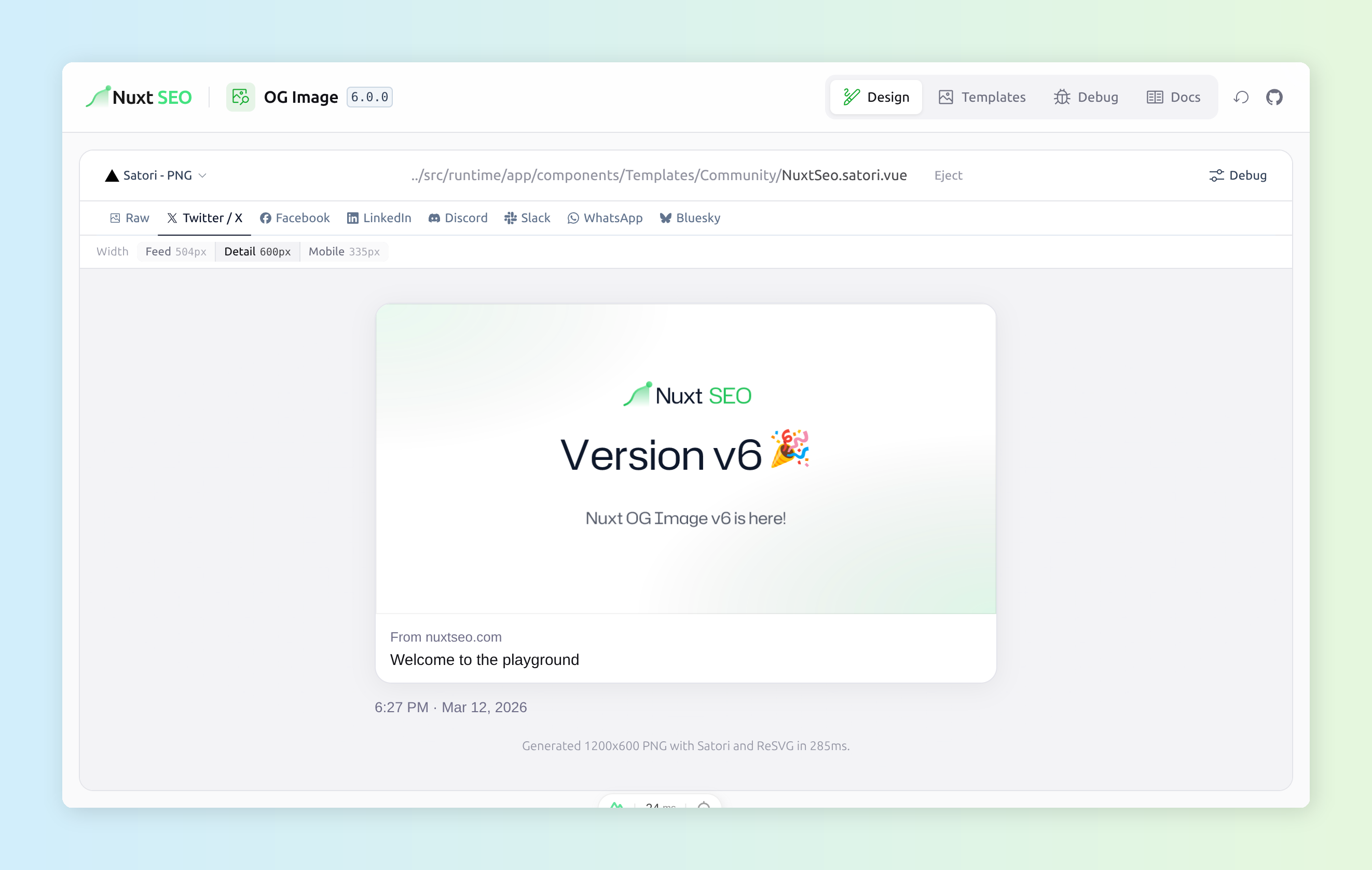 Nuxt OG Image DevTools Preview